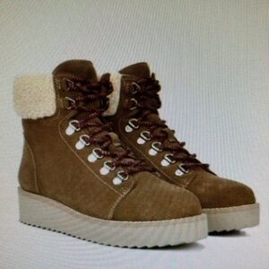NEW Sam Edelman Franc‎ Plush Faux Shearling Platform Boots Gorpcore Women 10M